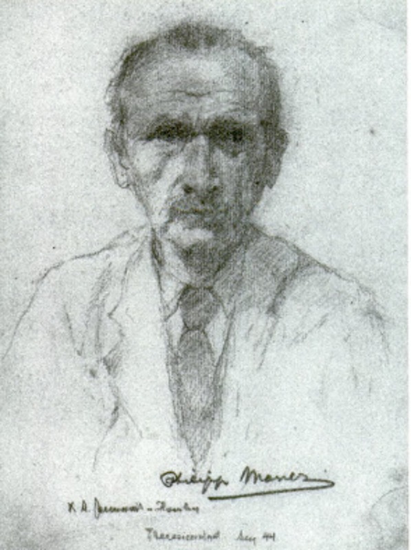 Philipp Manes, etwa zwei Monate vor seiner Ermordung. Porträt von Arthur Goldschmidt, Theresienstadt 1944